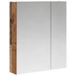 vidaXL Kúpeľňová zrkadlová skrinka Staré drevo 60 x 14,5 x 70 cm – Obrázok 2