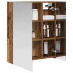 vidaXL Kúpeľňová zrkadlová skrinka Staré drevo 60 x 14,5 x 70 cm – Obrázok 3