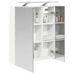 vidaXL Kúpeľňová zrkadlová skrinka s poličkou Biela 60 x 14,5 x 70 cm – Obrázok 3
