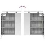 vidaXL Kúpeľňová zrkadlová skrinka Sivý Sonoma 60 x 14,5 x 70 cm – Obrázok 12