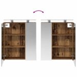 vidaXL Kúpeľňová zrkadlová skrinka Staré drevo 60 x 14,5 x 70 cm – Obrázok 12