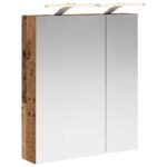 vidaXL Kúpeľňová zrkadlová skrinka Staré drevo 60 x 14,5 x 70 cm – Obrázok 2