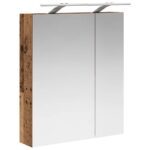 vidaXL Kúpeľňová zrkadlová skrinka Staré drevo 60 x 14,5 x 70 cm – Obrázok 5