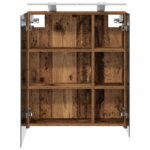 vidaXL Kúpeľňová zrkadlová skrinka Staré drevo 60 x 14,5 x 70 cm – Obrázok 7