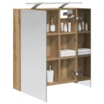 vidaXL Kúpeľňová zrkadlová skrinka Remeselnícky dub 60 x 14,5 x 70 cm – Obrázok 3