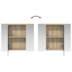 vidaXL Kúpeľňová zrkadlová skrinka Sonoma dub 60 x 14,5 x 50 cm – Obrázok 10