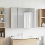 vidaXL Kúpeľňová zrkadlová skrinka Sonoma dub 60 x 14,5 x 50 cm – Obrázok 4