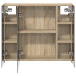 vidaXL Kúpeľňová zrkadlová skrinka Sonoma dub 60 x 14,5 x 50 cm – Obrázok 6