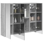 vidaXL Kúpeľňová zrkadlová skrinka Sivý Sonoma 60 x 14,5 x 50 cm – Obrázok 3