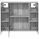 vidaXL Kúpeľňová zrkadlová skrinka Sivý Sonoma 60 x 14,5 x 50 cm – Obrázok 6