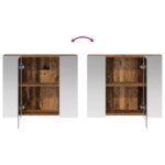 vidaXL Kúpeľňová zrkadlová skrinka Staré drevo 60 x 14,5 x 50 cm – Obrázok 10