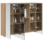 vidaXL Kúpeľňová zrkadlová skrinka Remeselnícky dub 60 x 14,5 x 50 cm – Obrázok 3
