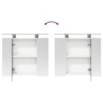 vidaXL Kúpeľňová zrkadlová skrinka Biela 60 x 14,5 x 50 cm – Obrázok 12