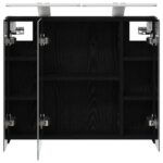vidaXL Kúpeľňová zrkadlová skrinka Čierny dub 60 x 14,5 x 50 cm – Obrázok 7