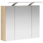 vidaXL Kúpeľňová zrkadlová skrinka Sonoma dub 60 x 14,5 x 50 cm – Obrázok 5