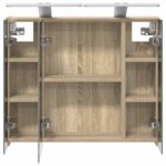 vidaXL Kúpeľňová zrkadlová skrinka Sonoma dub 60 x 14,5 x 50 cm – Obrázok 7