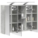 vidaXL Kúpeľňová zrkadlová skrinka Betónová šedá 60 x 14,5 x 50 cm – Obrázok 3