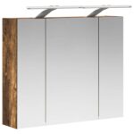 vidaXL Kúpeľňová zrkadlová skrinka Dymová dub 60 x 14,5 x 50 cm – Obrázok 5