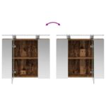 vidaXL Kúpeľňová zrkadlová skrinka Staré drevo 60 x 14,5 x 50 cm – Obrázok 12