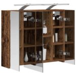 vidaXL Kúpeľňová zrkadlová skrinka Staré drevo 60 x 14,5 x 50 cm – Obrázok 3