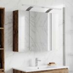 vidaXL Kúpeľňová zrkadlová skrinka Staré drevo 60 x 14,5 x 50 cm – Obrázok 4