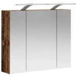 vidaXL Kúpeľňová zrkadlová skrinka Staré drevo 60 x 14,5 x 50 cm – Obrázok 5