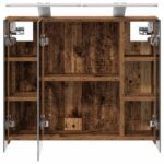 vidaXL Kúpeľňová zrkadlová skrinka Staré drevo 60 x 14,5 x 50 cm – Obrázok 7