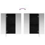 vidaXL Kúpeľňová zrkadlová skrinka Čierny dub 70 x 14,5 x 70 cm – Obrázok 10