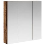 vidaXL Kúpeľňová zrkadlová skrinka Staré drevo 70 x 14,5 x 70 cm – Obrázok 2