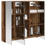 vidaXL Kúpeľňová zrkadlová skrinka Staré drevo 70 x 14,5 x 70 cm – Obrázok 3