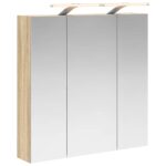 vidaXL Kúpeľňová zrkadlová skrinka Sonoma dub 70 x 14,5 x 70 cm – Obrázok 2