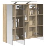 vidaXL Kúpeľňová zrkadlová skrinka Sonoma dub 70 x 14,5 x 70 cm – Obrázok 3