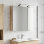 vidaXL Kúpeľňová zrkadlová skrinka Sonoma dub 70 x 14,5 x 70 cm – Obrázok 4