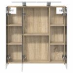 vidaXL Kúpeľňová zrkadlová skrinka Sonoma dub 70 x 14,5 x 70 cm – Obrázok 7