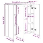 vidaXL Kúpeľňová zrkadlová skrinka Dymová dub 70 x 14,5 x 70 cm – Obrázok 13