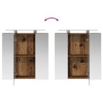 vidaXL Kúpeľňová zrkadlová skrinka Staré drevo 70 x 14,5 x 70 cm – Obrázok 12