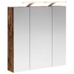 vidaXL Kúpeľňová zrkadlová skrinka Staré drevo 70 x 14,5 x 70 cm – Obrázok 2