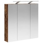 vidaXL Kúpeľňová zrkadlová skrinka Staré drevo 70 x 14,5 x 70 cm – Obrázok 5
