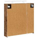 vidaXL Kúpeľňová zrkadlová skrinka Staré drevo 70 x 14,5 x 70 cm – Obrázok 9