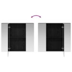 vidaXL Kúpeľňová zrkadlová skrinka Čierny dub 80 x 14.5 x 70 cm – Obrázok 10