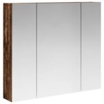 vidaXL Kúpeľňová zrkadlová skrinka Staré drevo 80 x 14.5 x 70 cm – Obrázok 2