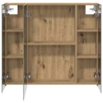 vidaXL Kúpeľňová zrkadlová skrinka Remeselnícky dub 80 x 14.5 x 70 cm – Obrázok 6