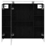 vidaXL Kúpeľňová zrkadlová skrinka Čierny dub 80 x 14.5 x 70 cm – Obrázok 7