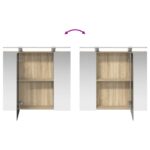 vidaXL Kúpeľňová zrkadlová skrinka Sonoma dub 80 x 14.5 x 70 cm – Obrázok 12