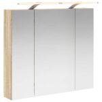 vidaXL Kúpeľňová zrkadlová skrinka Sonoma dub 80 x 14.5 x 70 cm – Obrázok 2