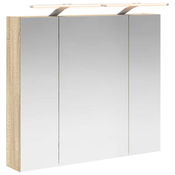 vidaXL Kúpeľňová zrkadlová skrinka Sonoma dub 80 x 14.5 x 70 cm – Obrázok 2