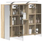 vidaXL Kúpeľňová zrkadlová skrinka Sonoma dub 80 x 14.5 x 70 cm – Obrázok 3
