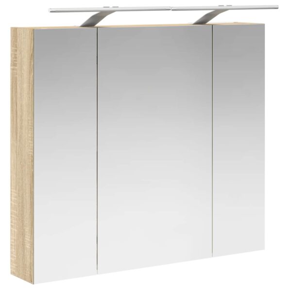 vidaXL Kúpeľňová zrkadlová skrinka Sonoma dub 80 x 14.5 x 70 cm – Obrázok 5