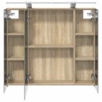 vidaXL Kúpeľňová zrkadlová skrinka Sonoma dub 80 x 14.5 x 70 cm – Obrázok 7