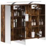 vidaXL Kúpeľňová zrkadlová skrinka Dymová dub 80 x 14.5 x 70 cm – Obrázok 3